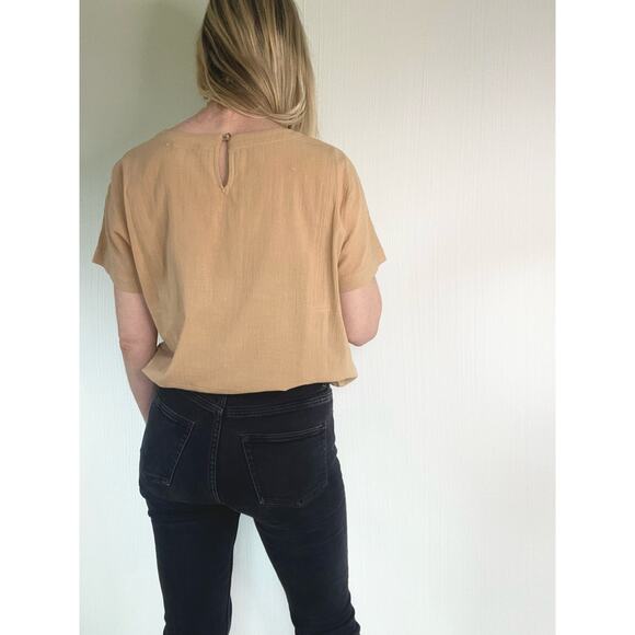 MADEWELL Beige Gauze Cotton Top US XS - Picture 7 of 14